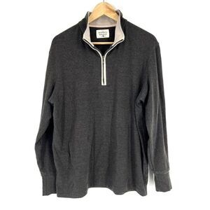 The Normal Brand Sweater Size Large Mens Gray 1/4 Zip Pullover Mock Neck Stretch
